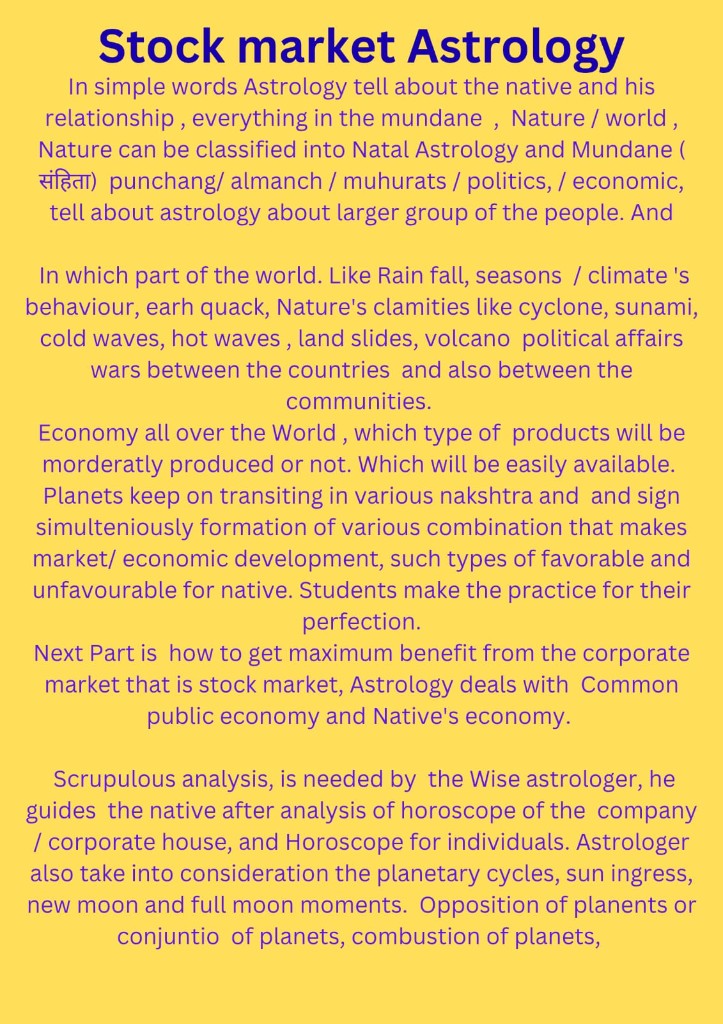 Stock Market Astrology